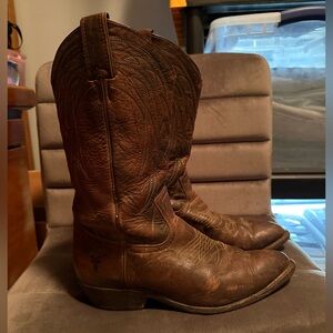 Frye Billy Pull on Brown Leather Western Boots Women’s Size 9B